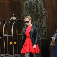 Evan Rachel Wood is seen leaving her Manhattan hotel in a chic red dress | Picture 95378